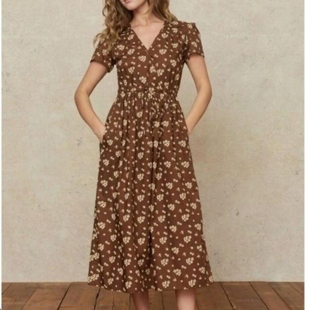 Brown Floral Dawn Dress Christy Dawn
